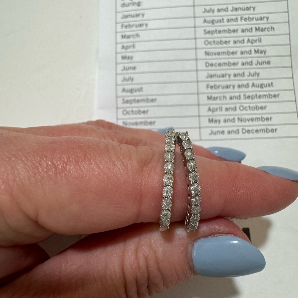 Elegant SSL Diamond Hoop Earrings